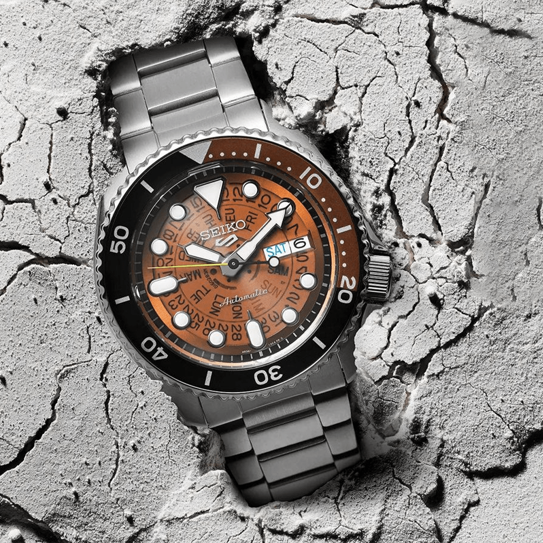 Seiko 5 Sports SKX Skeleton Style "Time Sonar" Automatic Watch SRPJ47K1 thumbnail 4