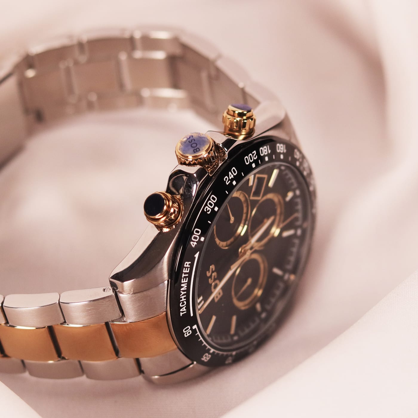 Boss Hero 2.0 Black-Dial Chronograph Watch With Two-Tone Bracelet 1514269 thumbnail 6