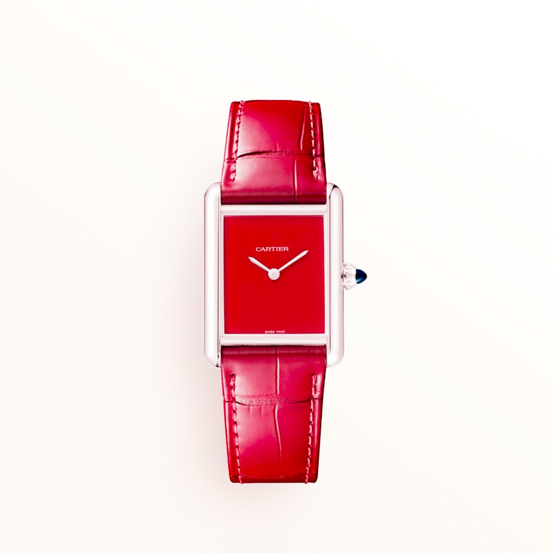 Cartier Tank Must Red Dial Women Watch WSTA0054