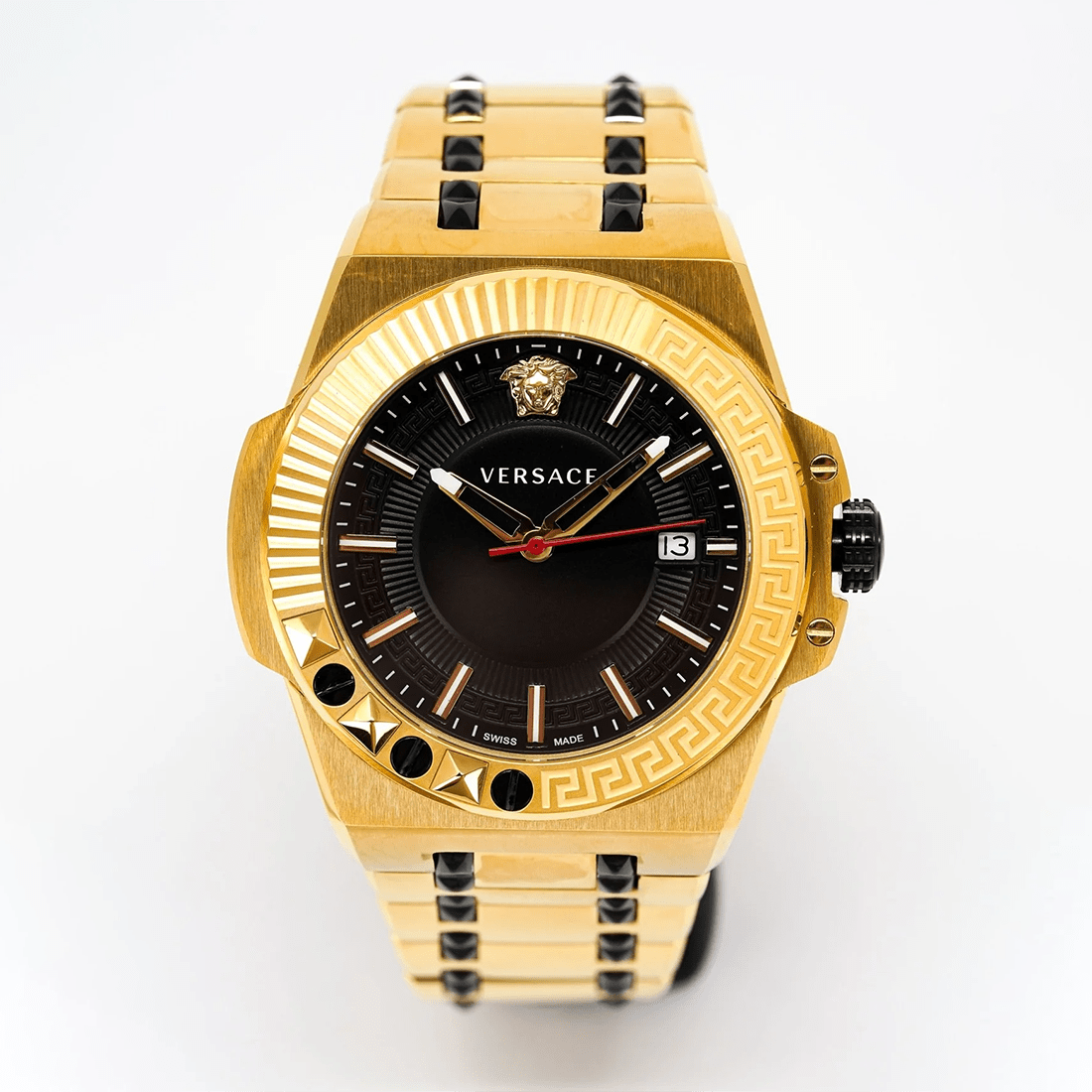 Versace Men's Watch Chain Reaction Gold Black Bracelet VEDY00619 thumbnail 3