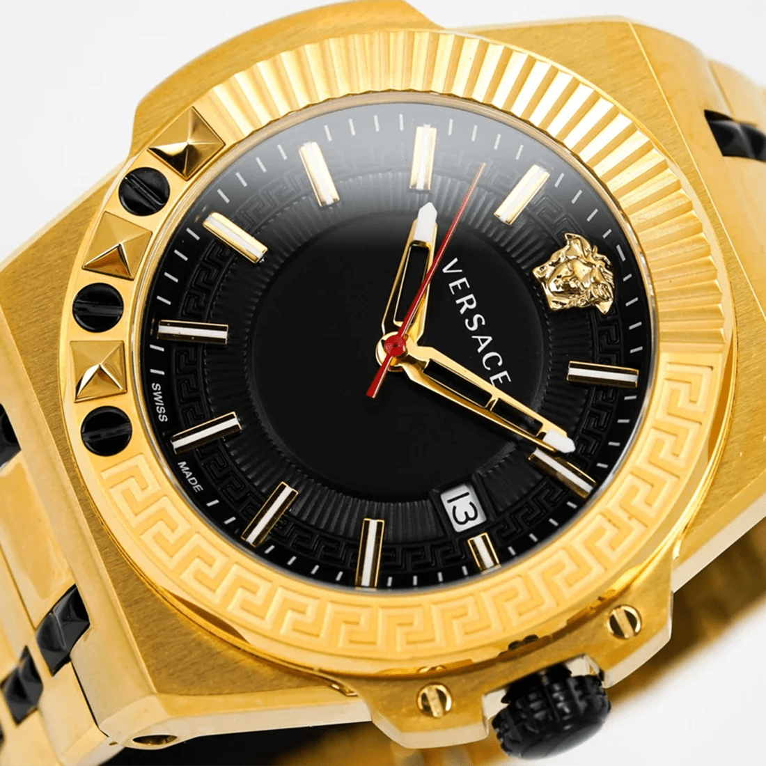 Versace Men's Watch Chain Reaction Gold Black Bracelet VEDY00619 thumbnail 4