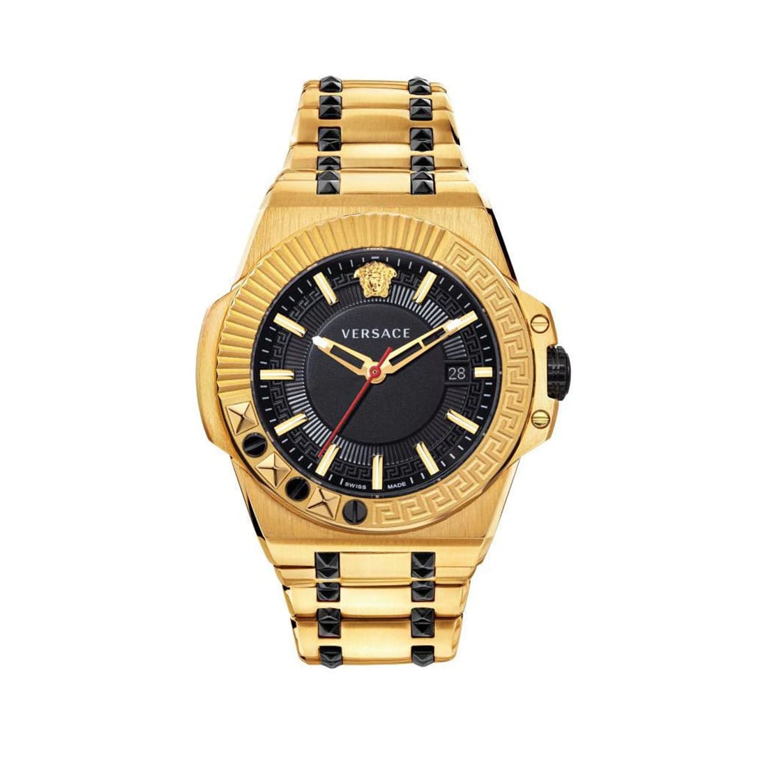 Versace Men's Watch Chain Reaction Gold Black Bracelet VEDY00619