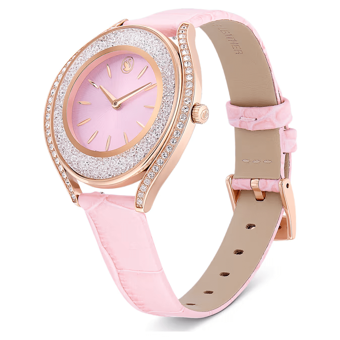 Swarovski Crystalline Aura Pink Leather Strap Watch 5730150 thumbnail 2
