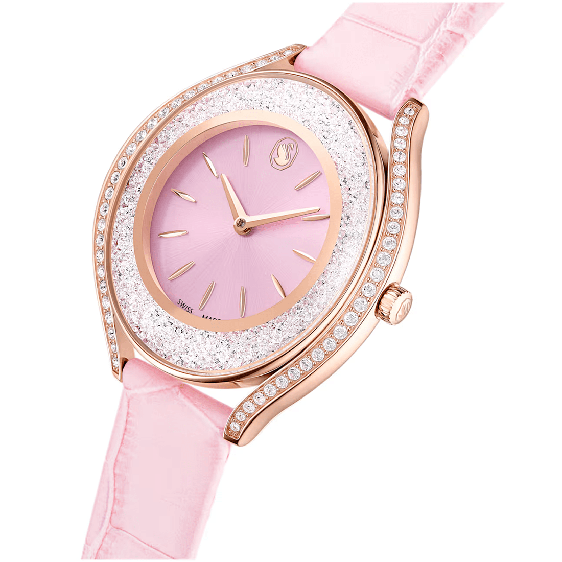 Swarovski Crystalline Aura Pink Leather Strap Watch 5730150 thumbnail 4
