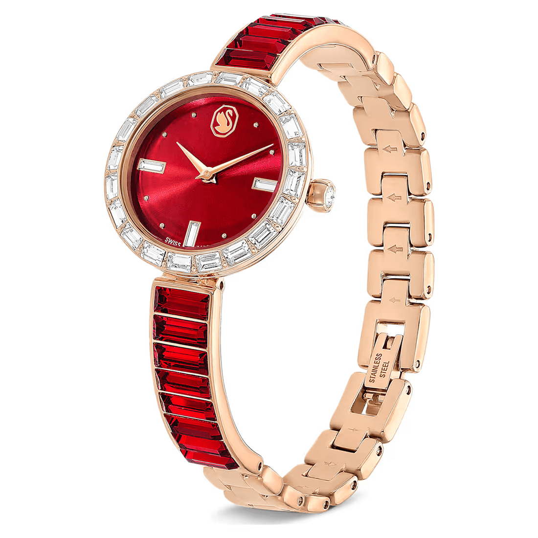 Swarovski Matrix Bangle Watch in Red & Rose Gold Watch 5677484 thumbnail 2