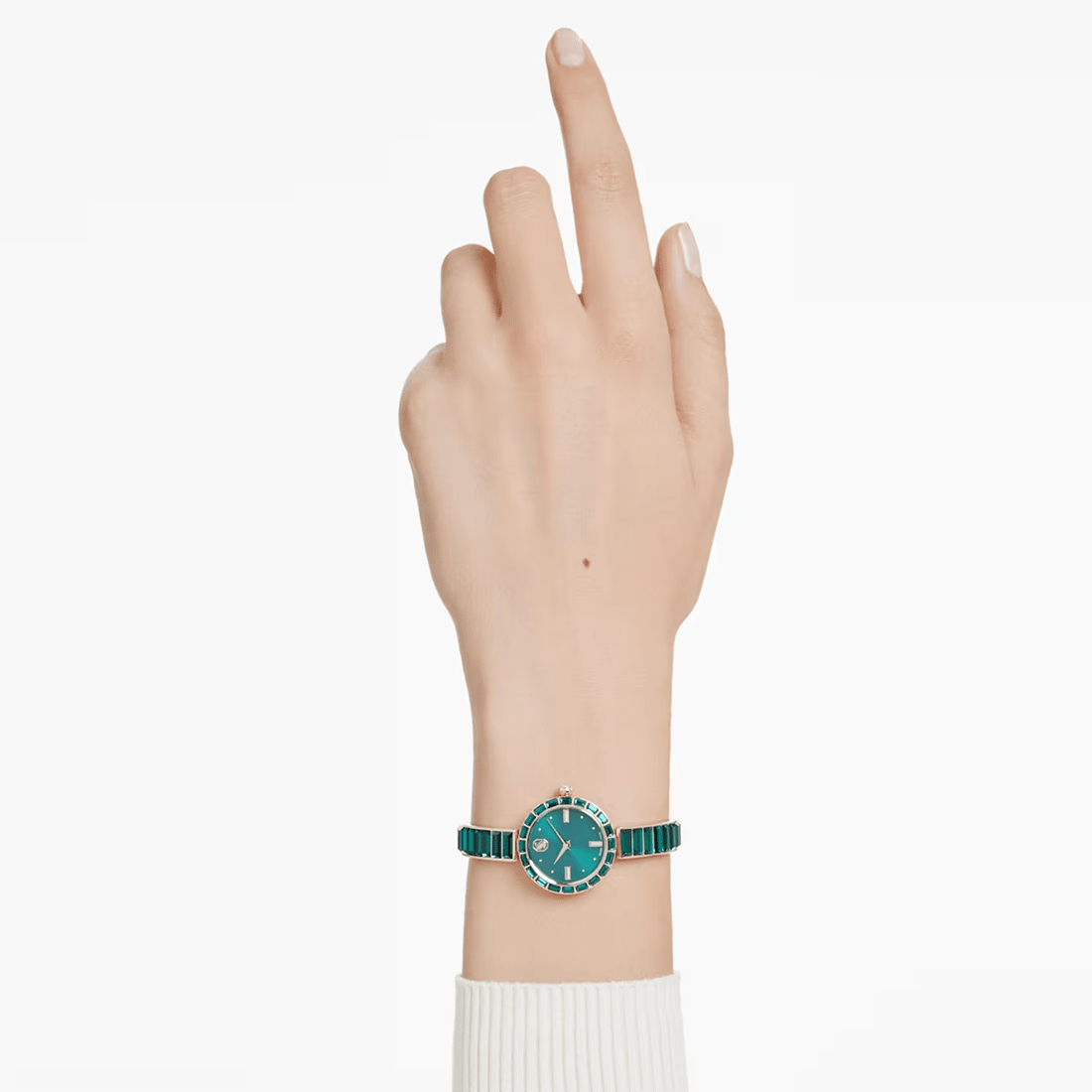 Swarovski Matrix Bangle Watch in Emerald Green & Rose Gold Watch 5679890 thumbnail 4