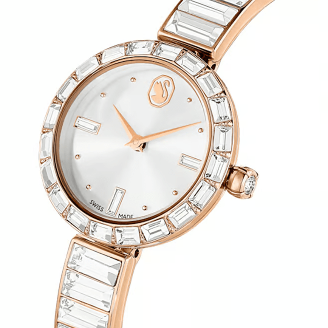 Swarovski Matrix Bangle Watch in White & Rose Gold Watch 5671158 thumbnail 4