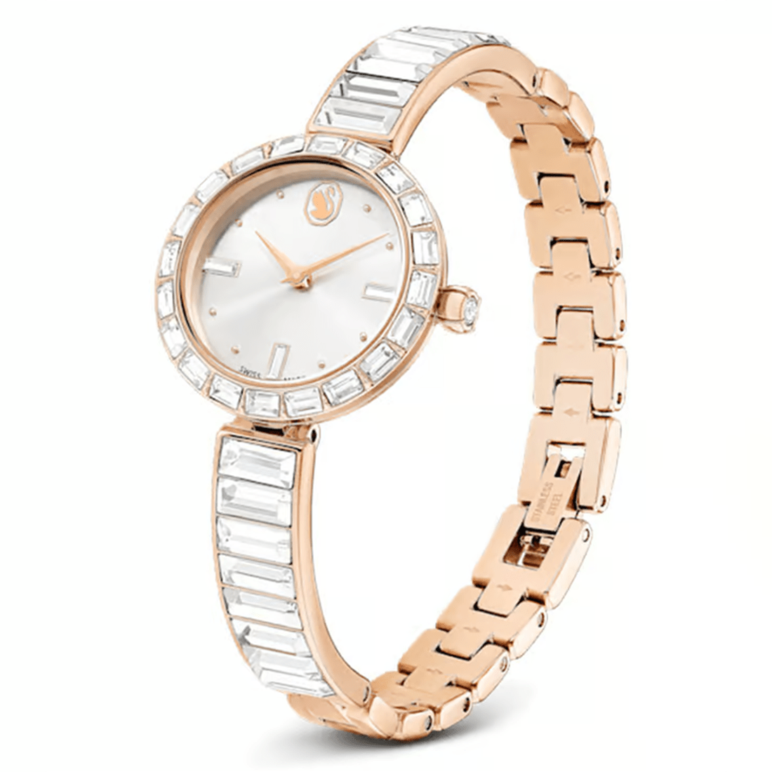 Swarovski Matrix Bangle Watch in White & Rose Gold Watch 5671158 thumbnail 2