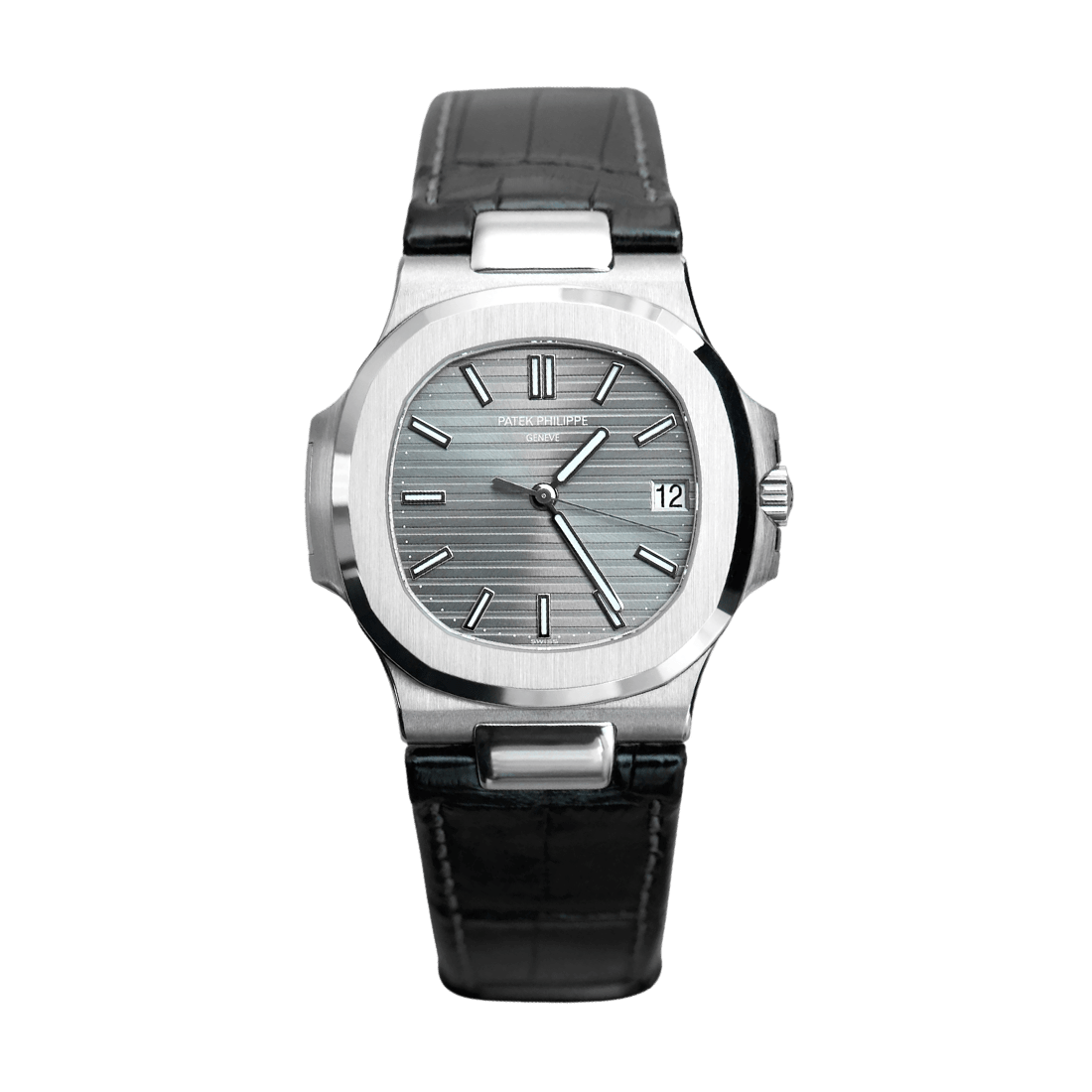 Patek Philippe Nautilus 18k White Gold Grey Dial Watch 5711G-001