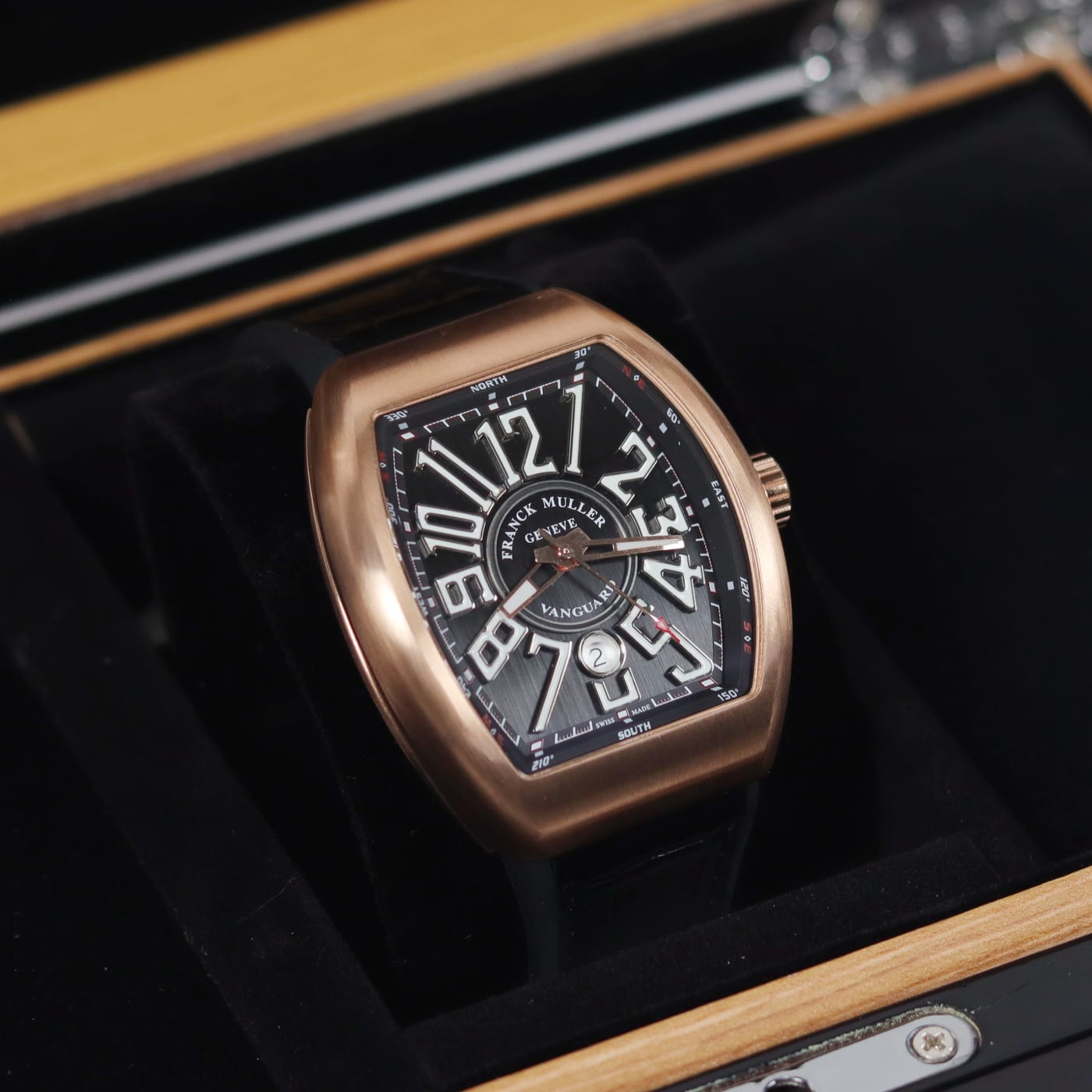 Franck Muller Vanguard Yachting Chronograph 18k Rose Gold Case Black Dial Watch V 45 CC DT YACHT (NR)-5N thumbnail 3