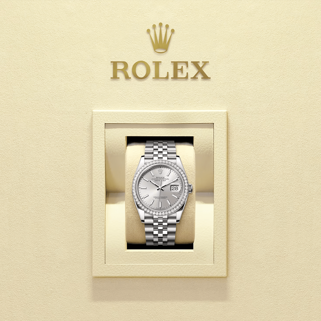 Rolex Datejust 36 Oyster, Oystersteel and White Gold Diamond Watch 126284RBR thumbnail 5