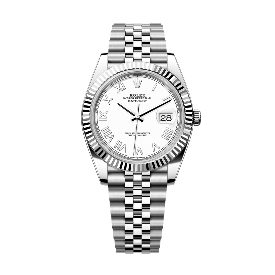 Rolex Datejust 41 Oyster, 41 mm, Oystersteel and 18K White Gold Watch m126334-0036