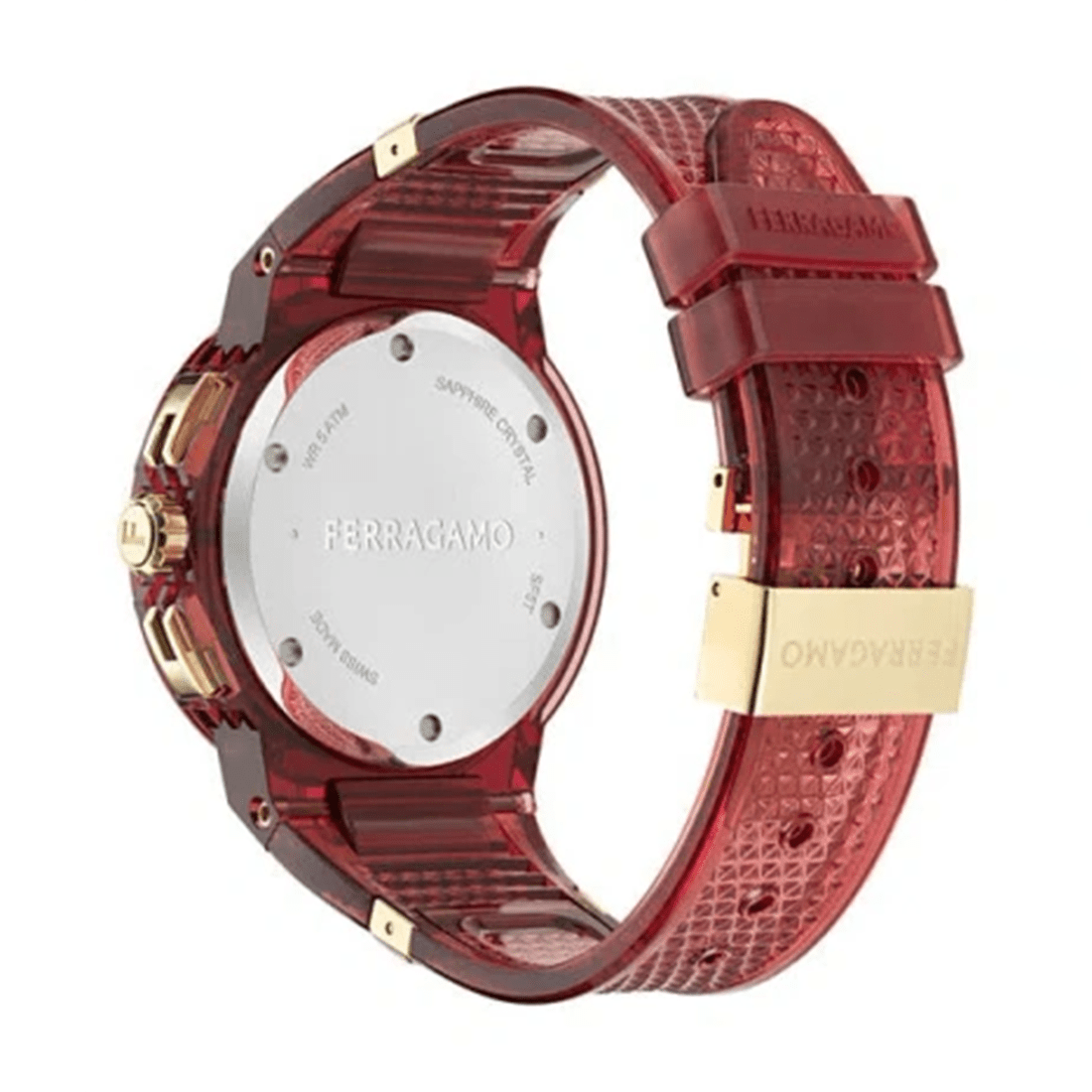 Ferragamo F-80 Translucent Chronograph Burgundy Dial Watch SF5T00225 / 790102 thumbnail 2