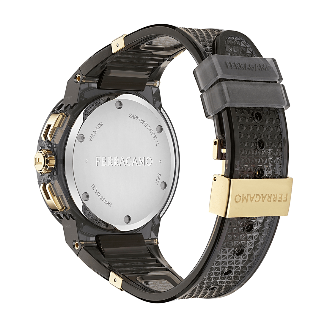 Ferragamo F-80 Translucent Chronograph Black Dial Watch SF5T00125 / 790101 thumbnail 2