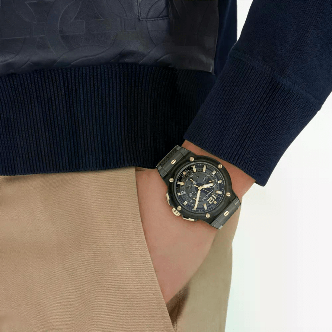 Ferragamo F-80 Translucent Chronograph Black Dial Watch SF5T00125 / 790101 thumbnail 5