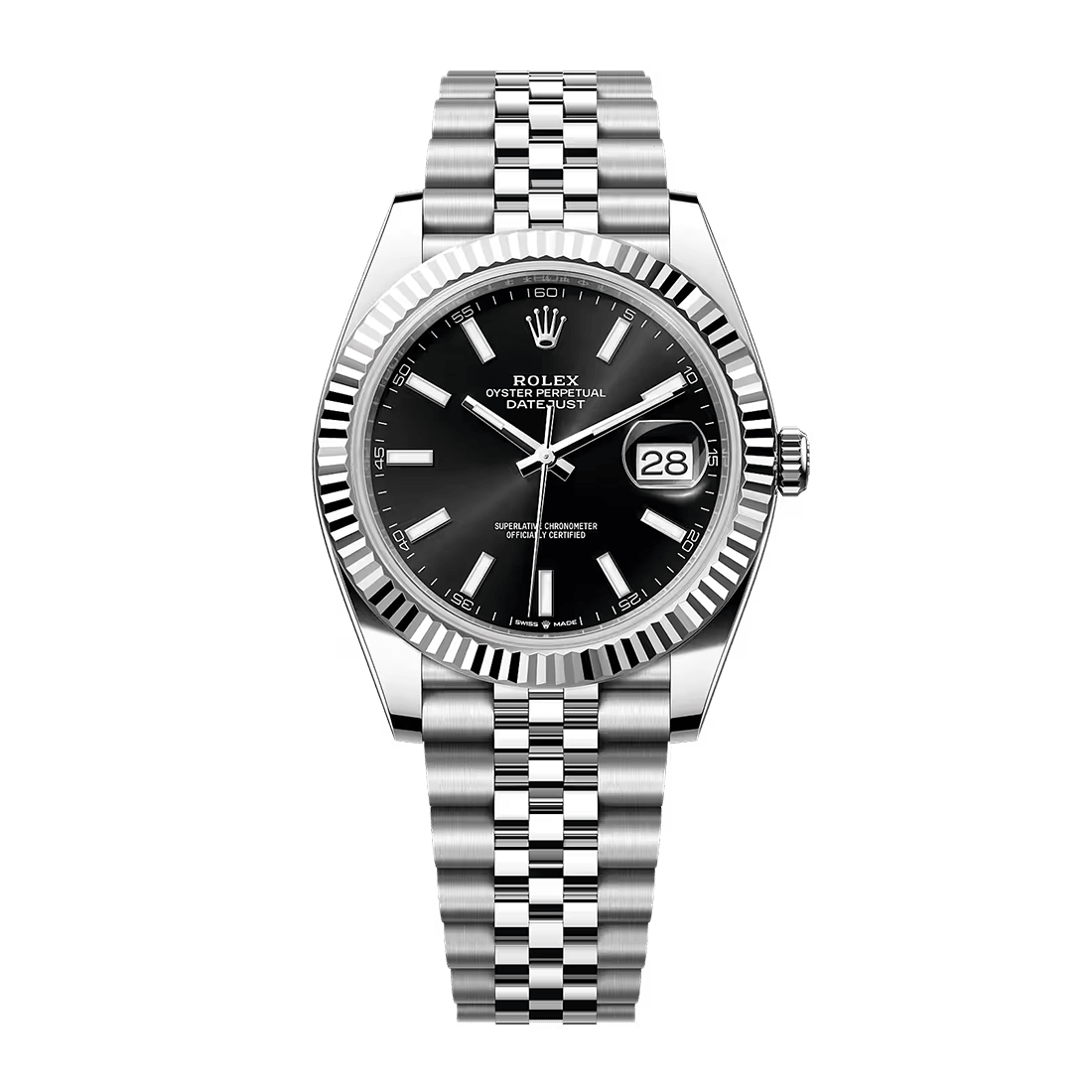 Rolex Datejust 41 18K White Gold "Bright Black" Dial Watch 126334-0018