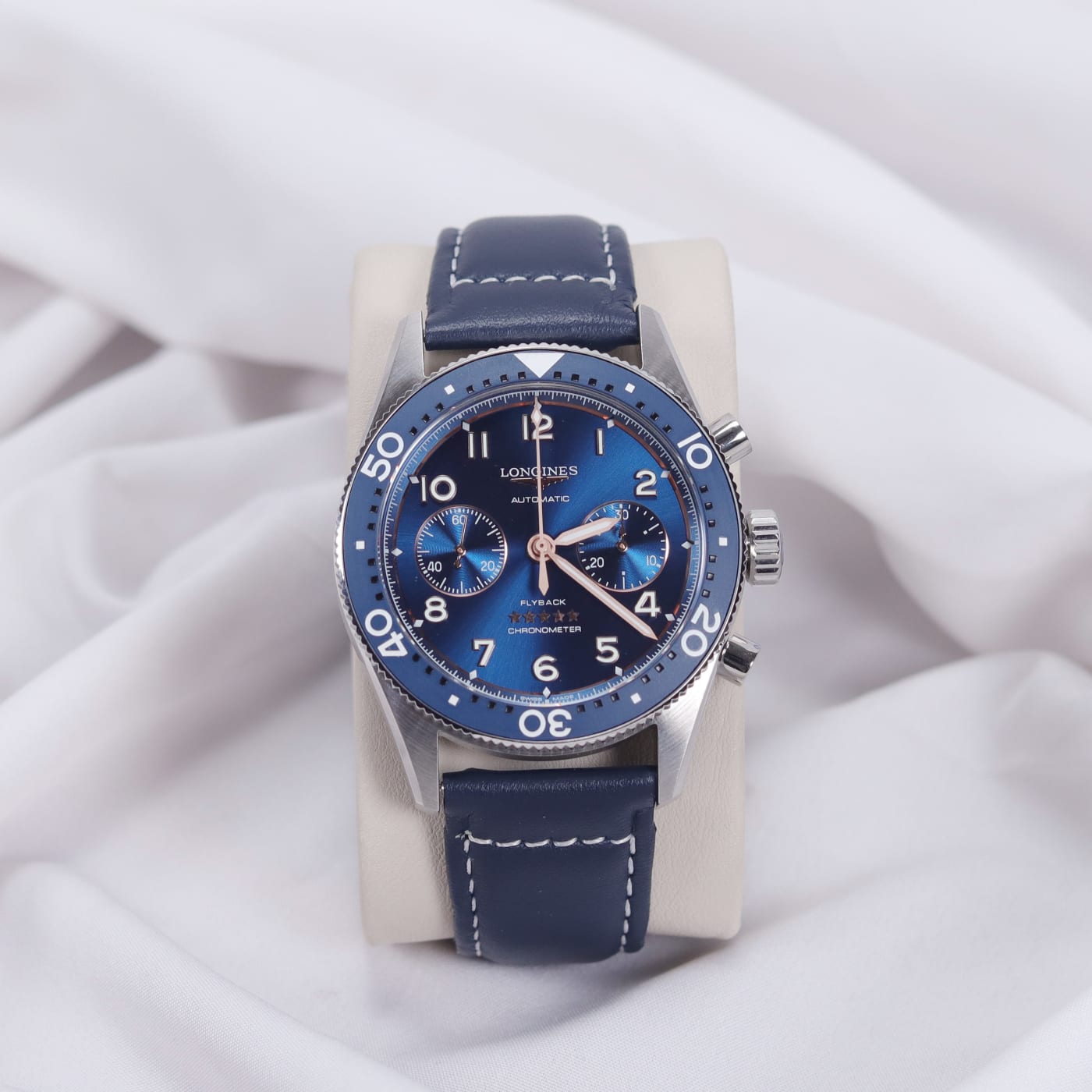Longines Spirit Flyback 42 mm, Blue Dial, Blue Strap Automatic Watch, L3.821.4.93.2 thumbnail 5