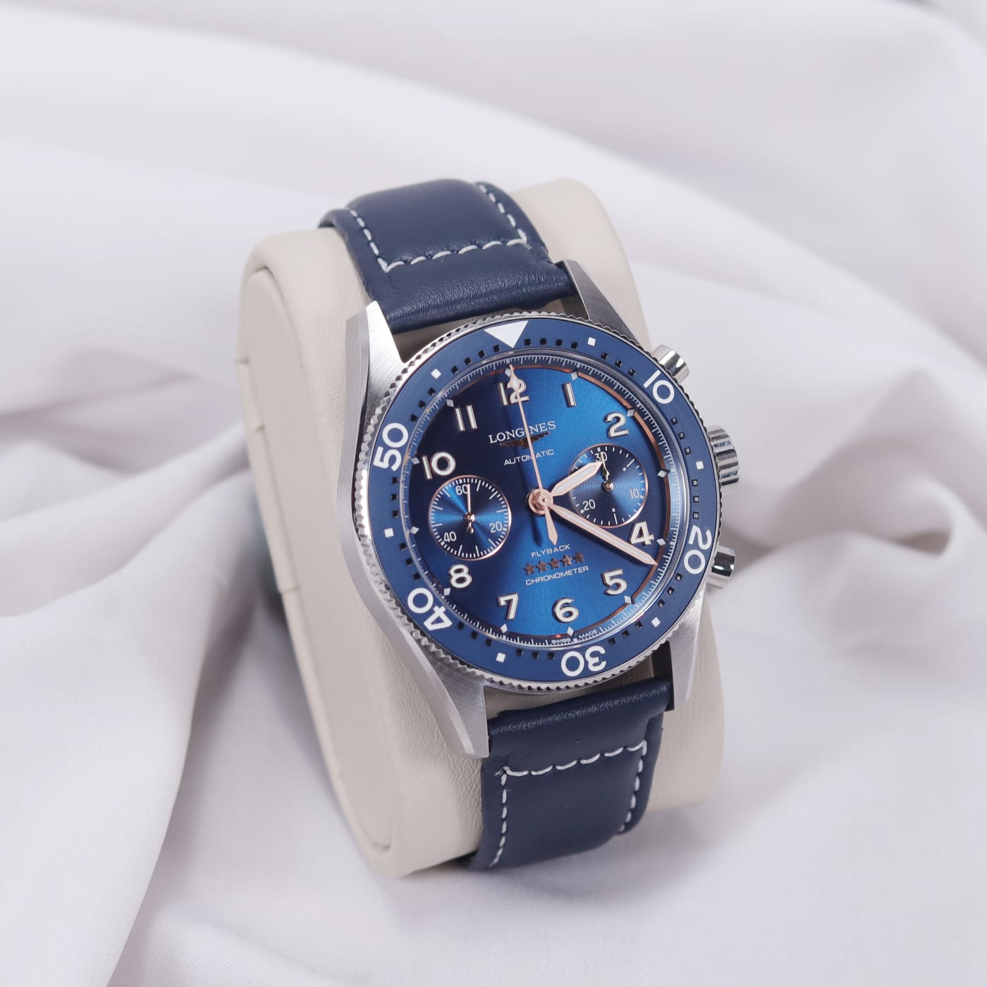 Longines Spirit Flyback 42 mm, Blue Dial, Blue Strap Automatic Watch, L3.821.4.93.2 thumbnail 6