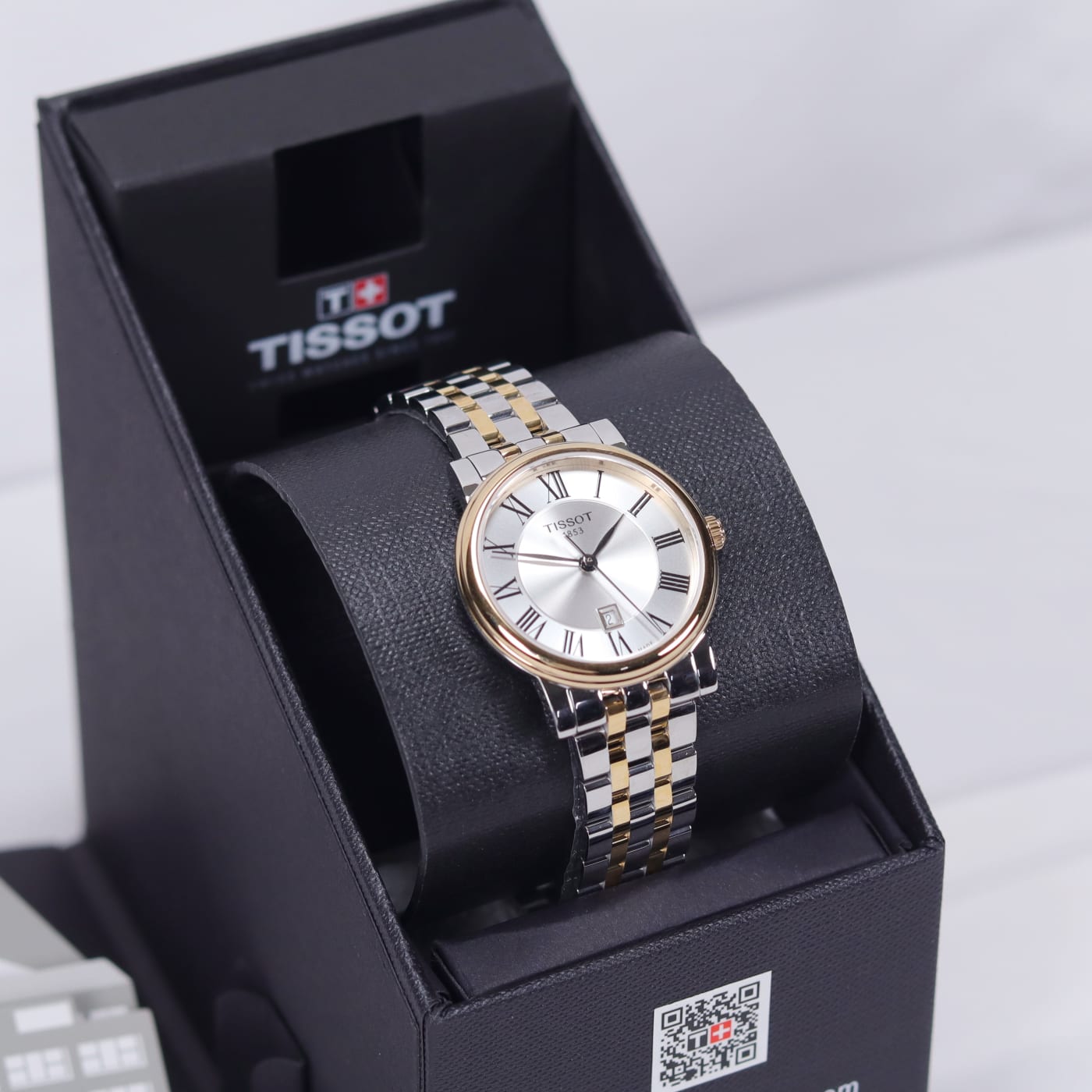 Tissot T-Wave Quartz Two-Tone Strap White Dial Watch T122.210.22.033.00 thumbnail 4