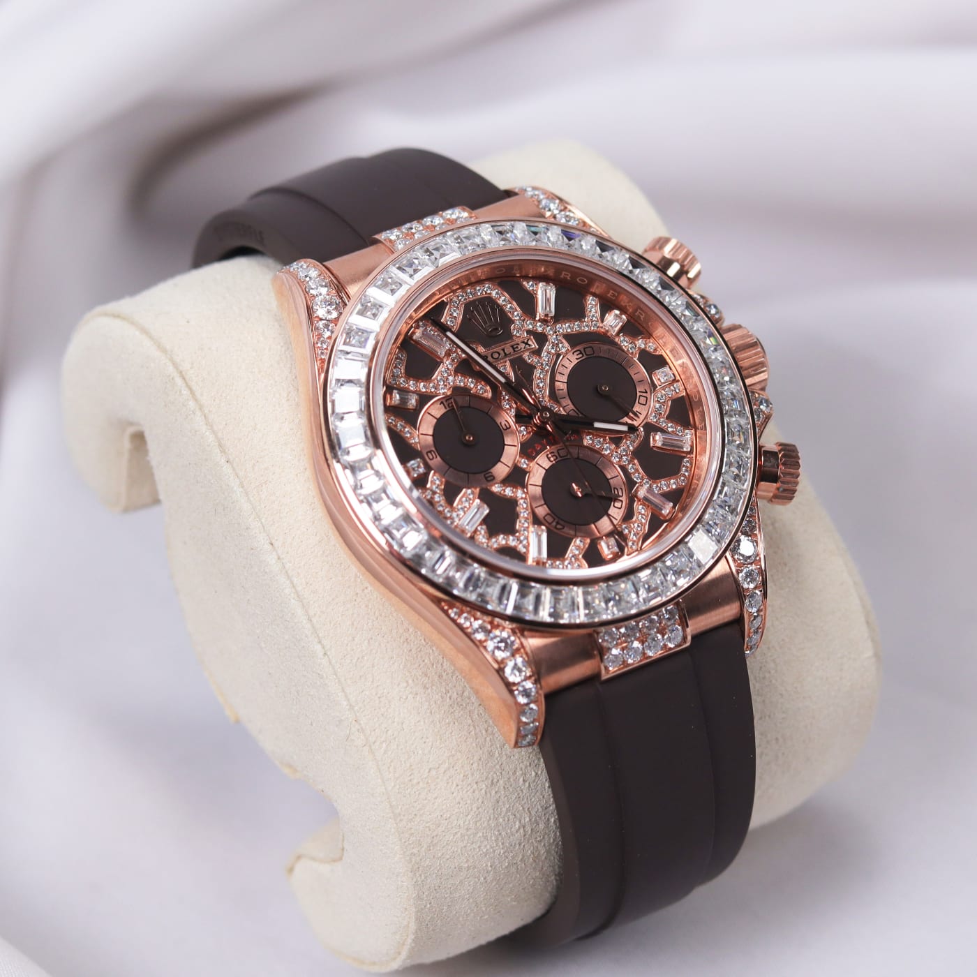 Rolex Daytona 'Giraffe' 126555TBR Rose Gold Chestnut Brown Diamond Dial Watch thumbnail 6