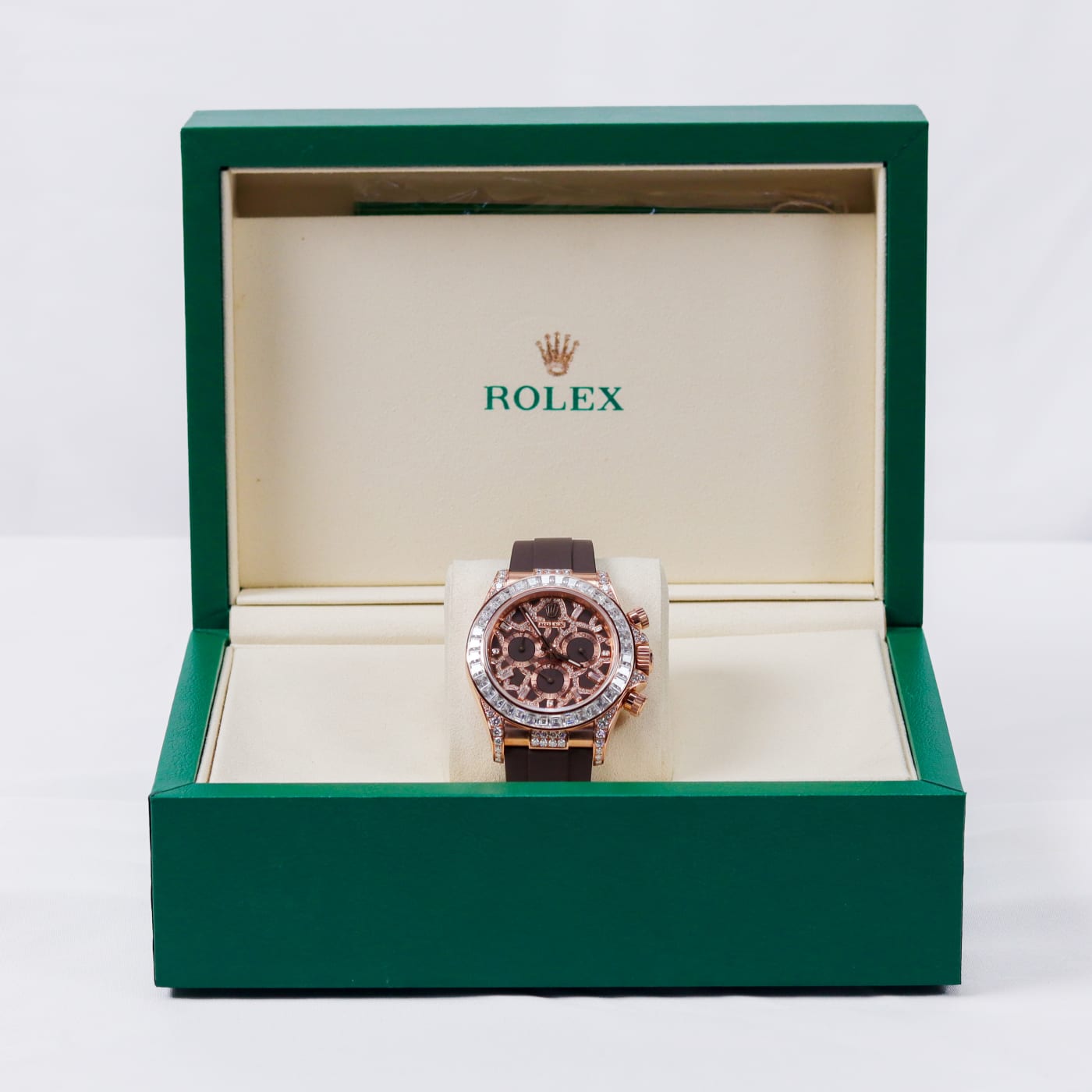 Rolex Daytona 'Giraffe' 126555TBR Rose Gold Chestnut Brown Diamond Dial Watch thumbnail 2