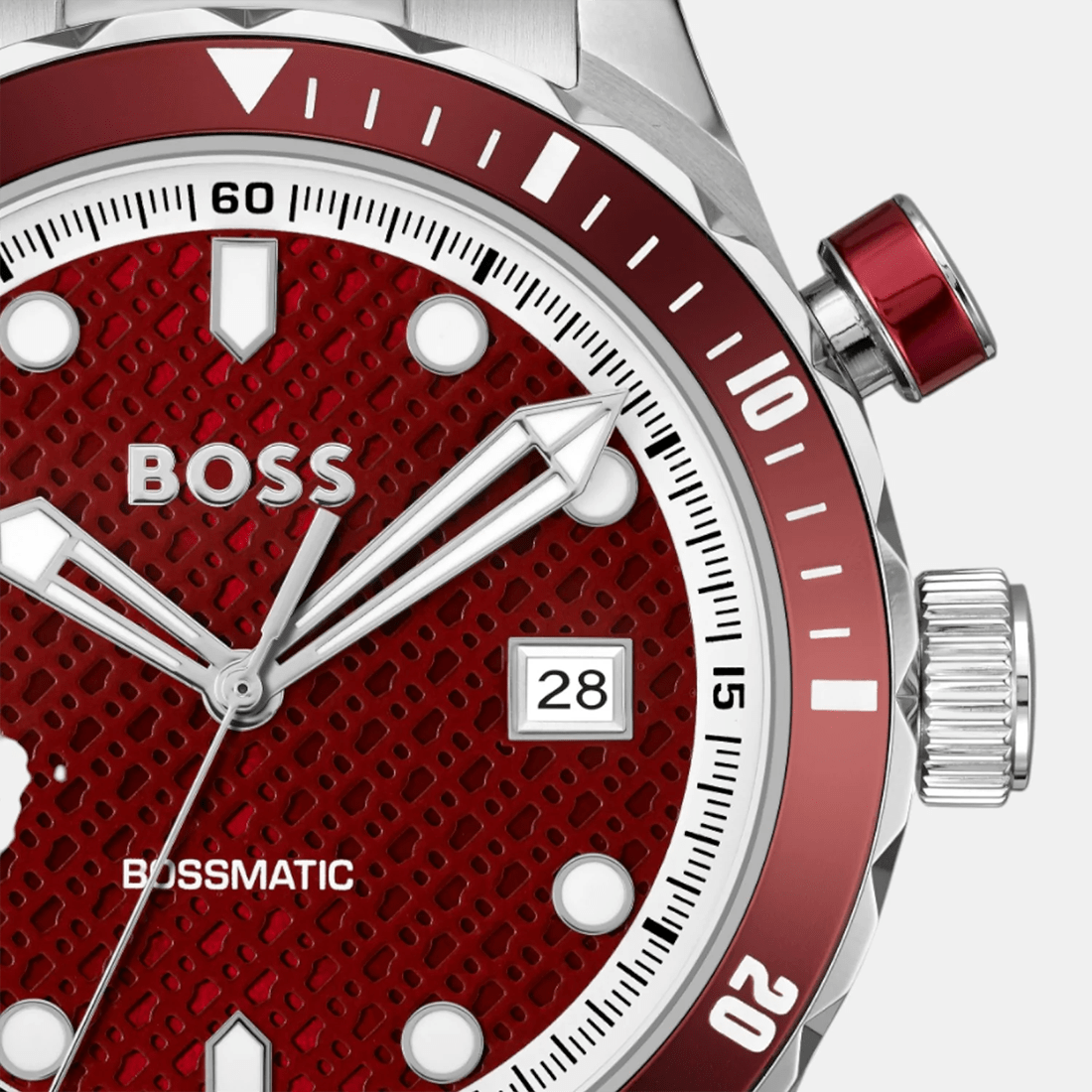 Boss Bossmatic Men Automatic Red Dial Analog Stainless Steel Watch 1514179 thumbnail 4