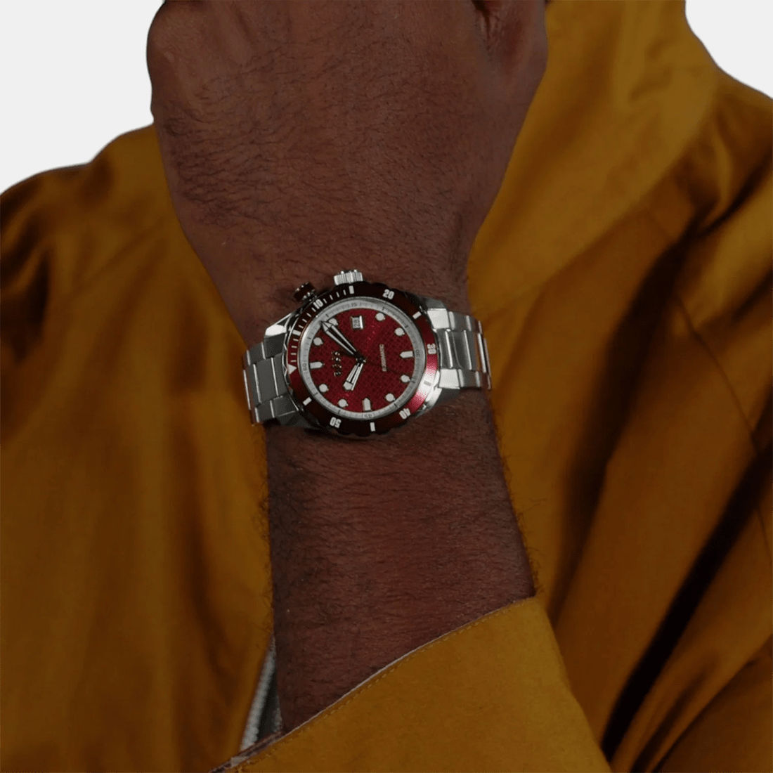 Boss Bossmatic Men Automatic Red Dial Analog Stainless Steel Watch 1514179 thumbnail 5