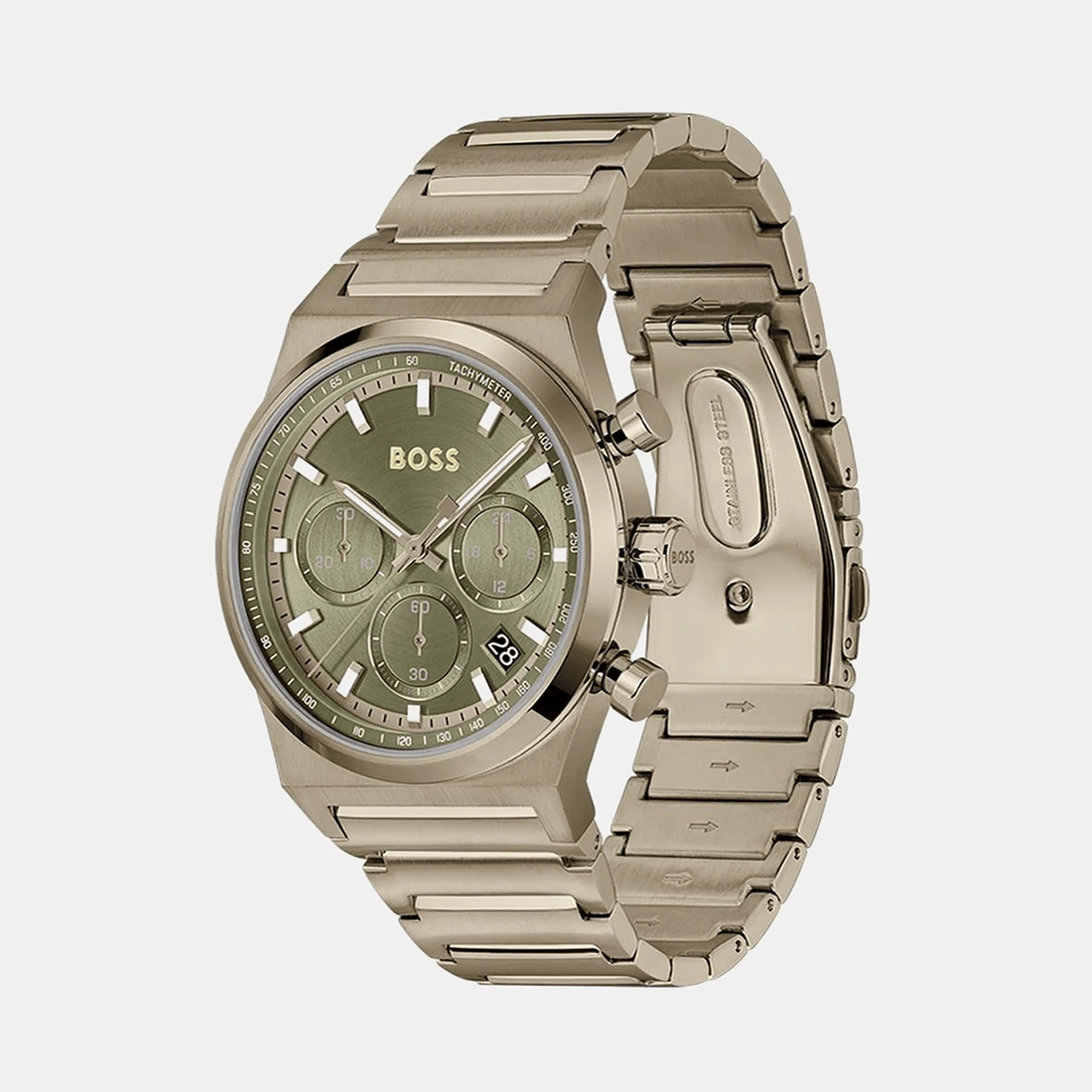 Boss Candor Chrono Men Quartz Green Dial Chronograph Stainless Steel Watch 1514222 thumbnail 2