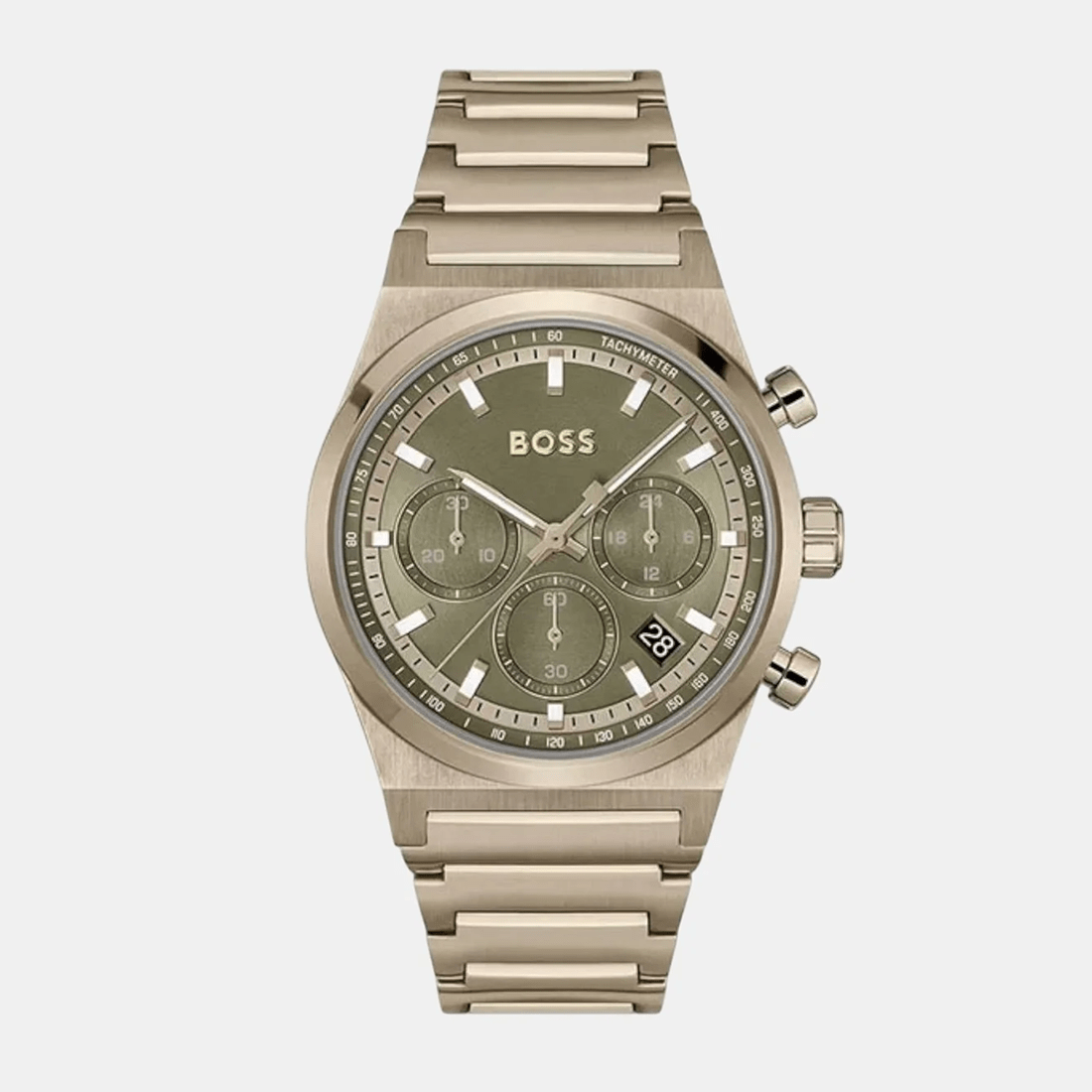 Boss Candor Chrono Men Quartz Green Dial Chronograph Stainless Steel Watch 1514222