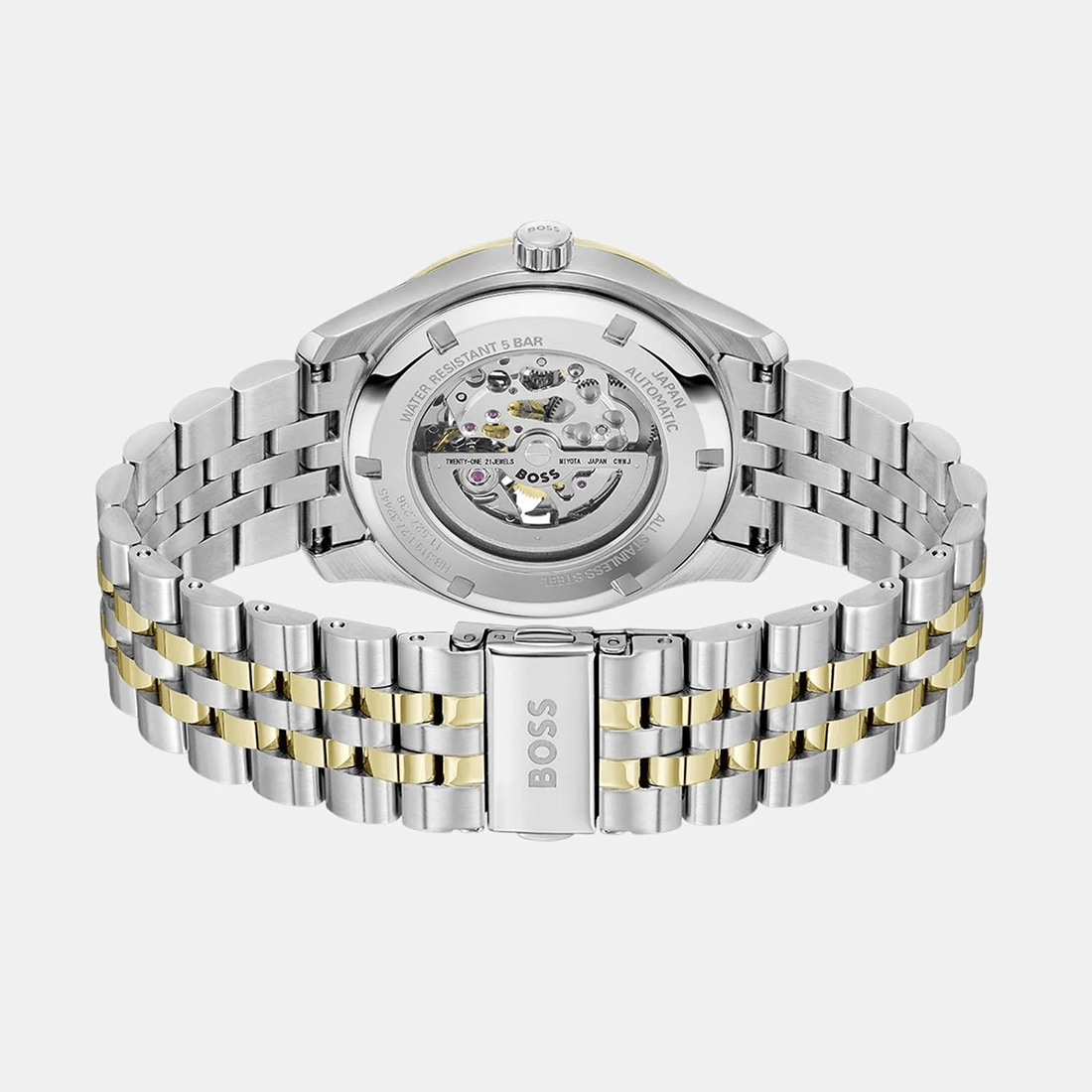 Boss Principle Skeleton Men Automatic Silver Dial Analog Stainless Steel Watch 1514237 thumbnail 3