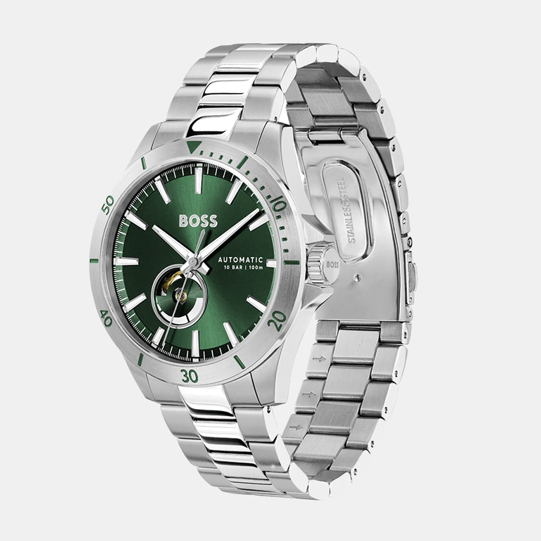 Boss Troper Automatic Men Automatic Green Dial Analog Stainless Steel Watch 1514200 thumbnail 2