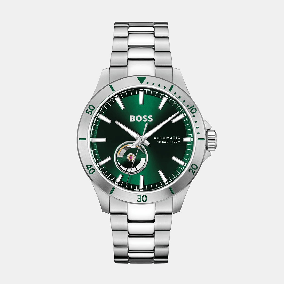 Boss Troper Automatic Men Automatic Green Dial Analog Stainless Steel Watch 1514200
