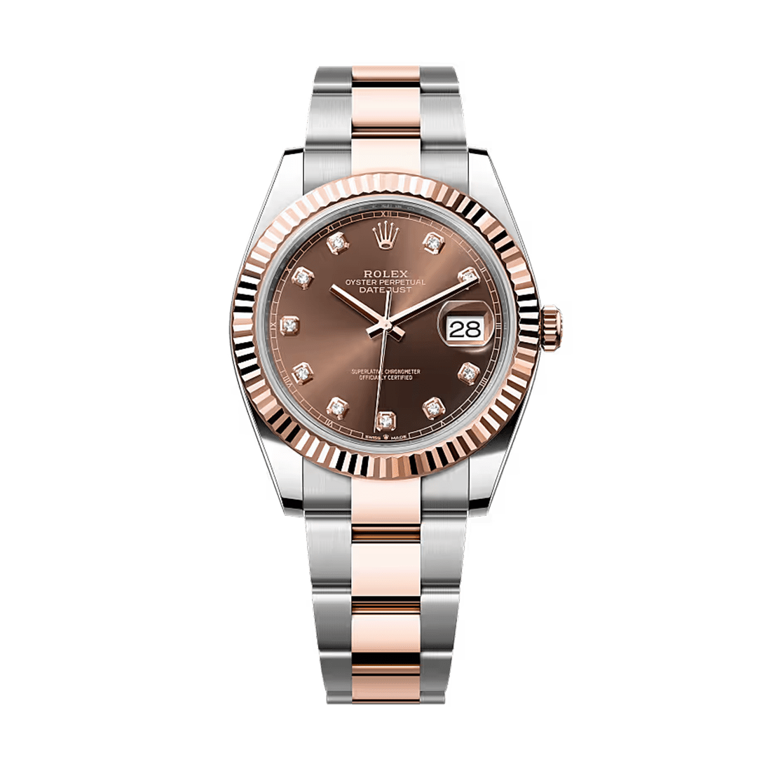 Rolex Datejust 41 Oyster, 41 mm, Oystersteel and Everose Gold Chocolate Dial Watch 126331
