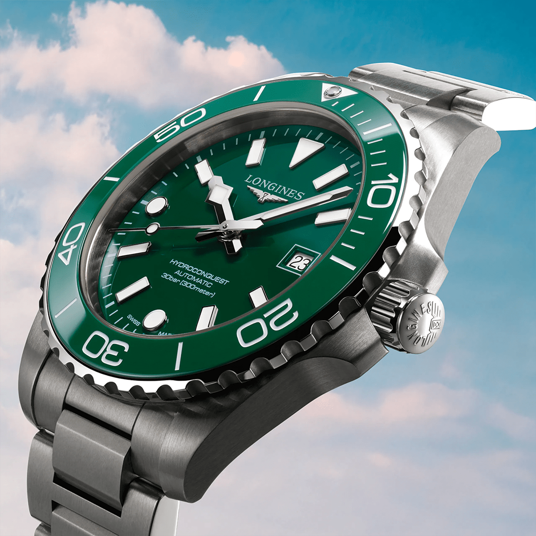 Longines HydroConquest Exclusive Edition Green Dial Watch L3.779.4.06.6 thumbnail 8