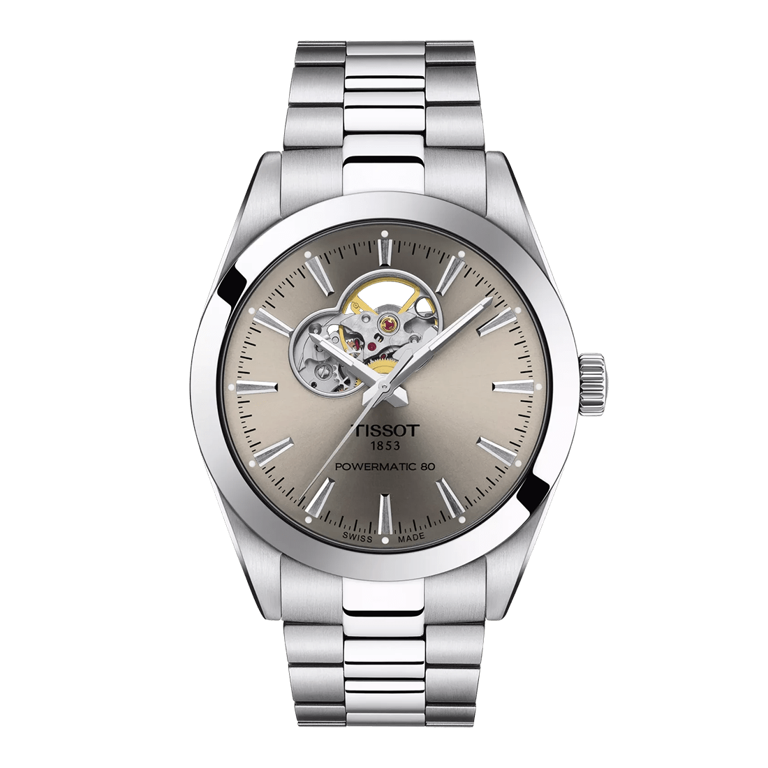 Tissot Gentleman Powermatic 80 Open Heart Men 40mm Watch T1274071108100