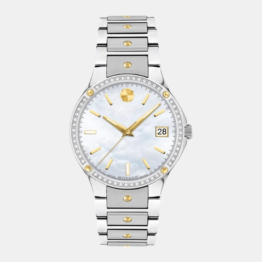 Movado SE Two-Tone Diamond and Mother-of-Pearl Women's Watch 0607517
