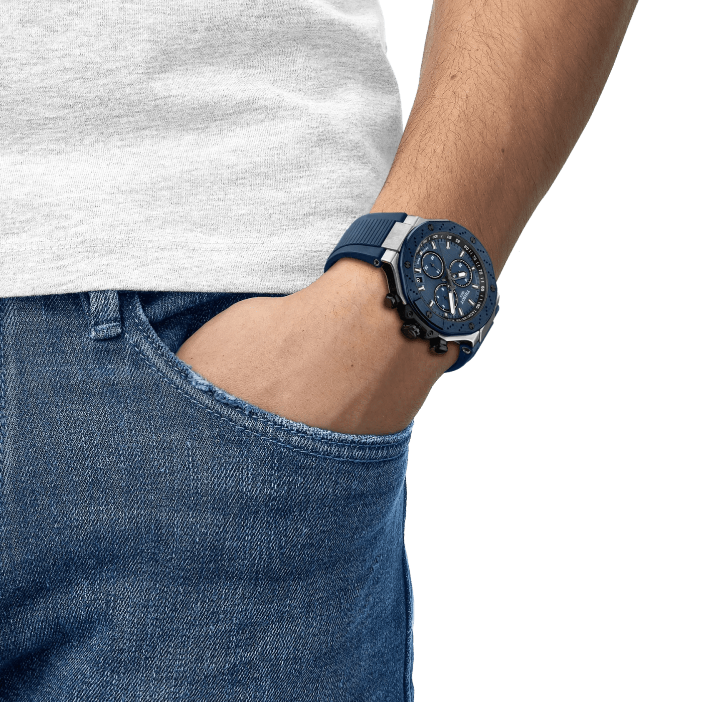 Tissot T-Race Quartz Chronograph Dark Blue Dial Watch T141.417.27.041.00 thumbnail 4