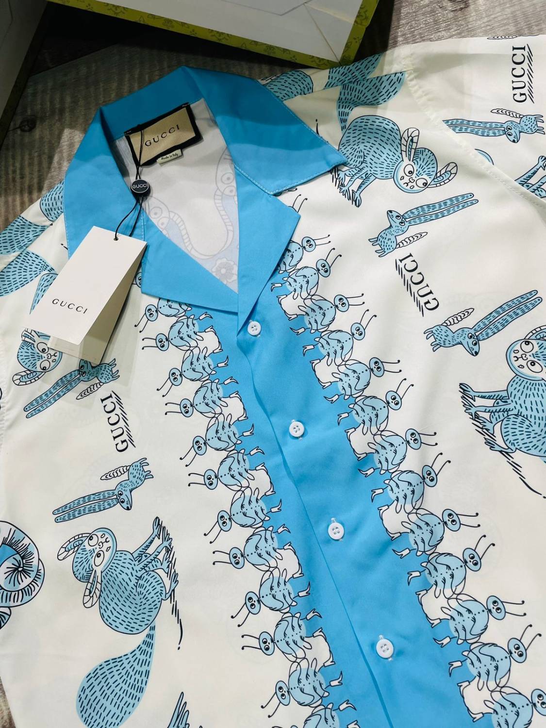 Gucci Sky Blue Premium Quality Shirt-5