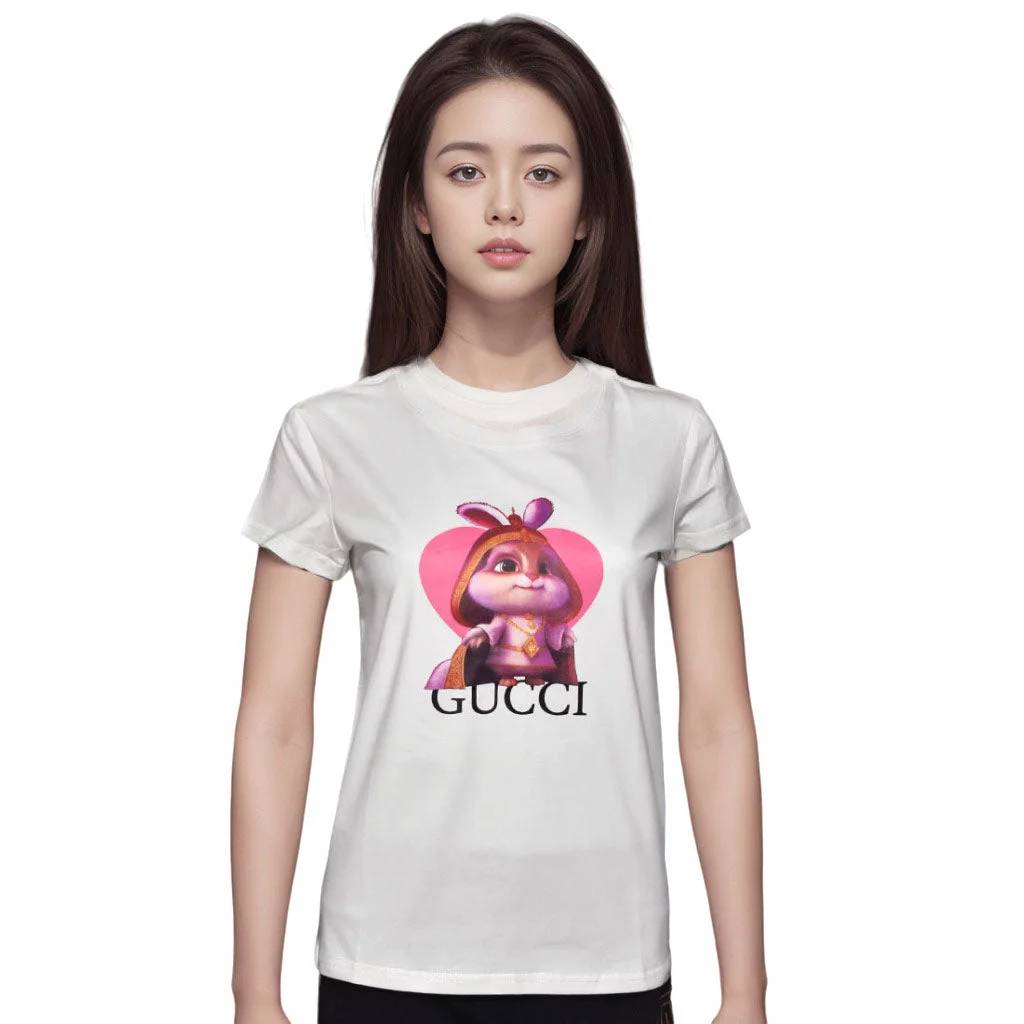 Gucci White Premium Quality Women T-shirt-0