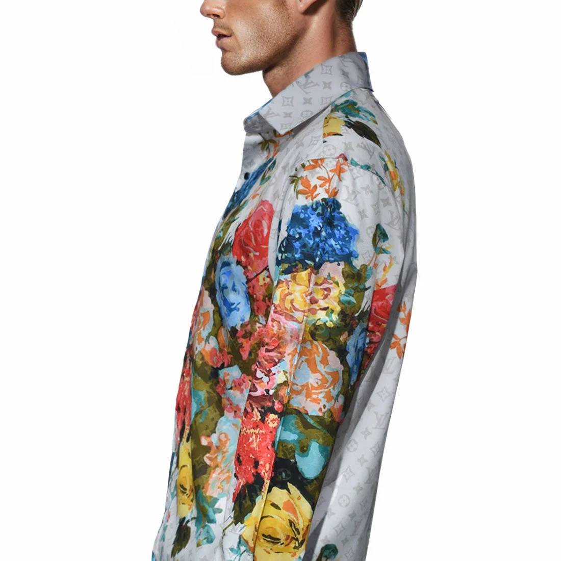 Louis Vuitton Flower Pattern Premium Quality Shirt-3