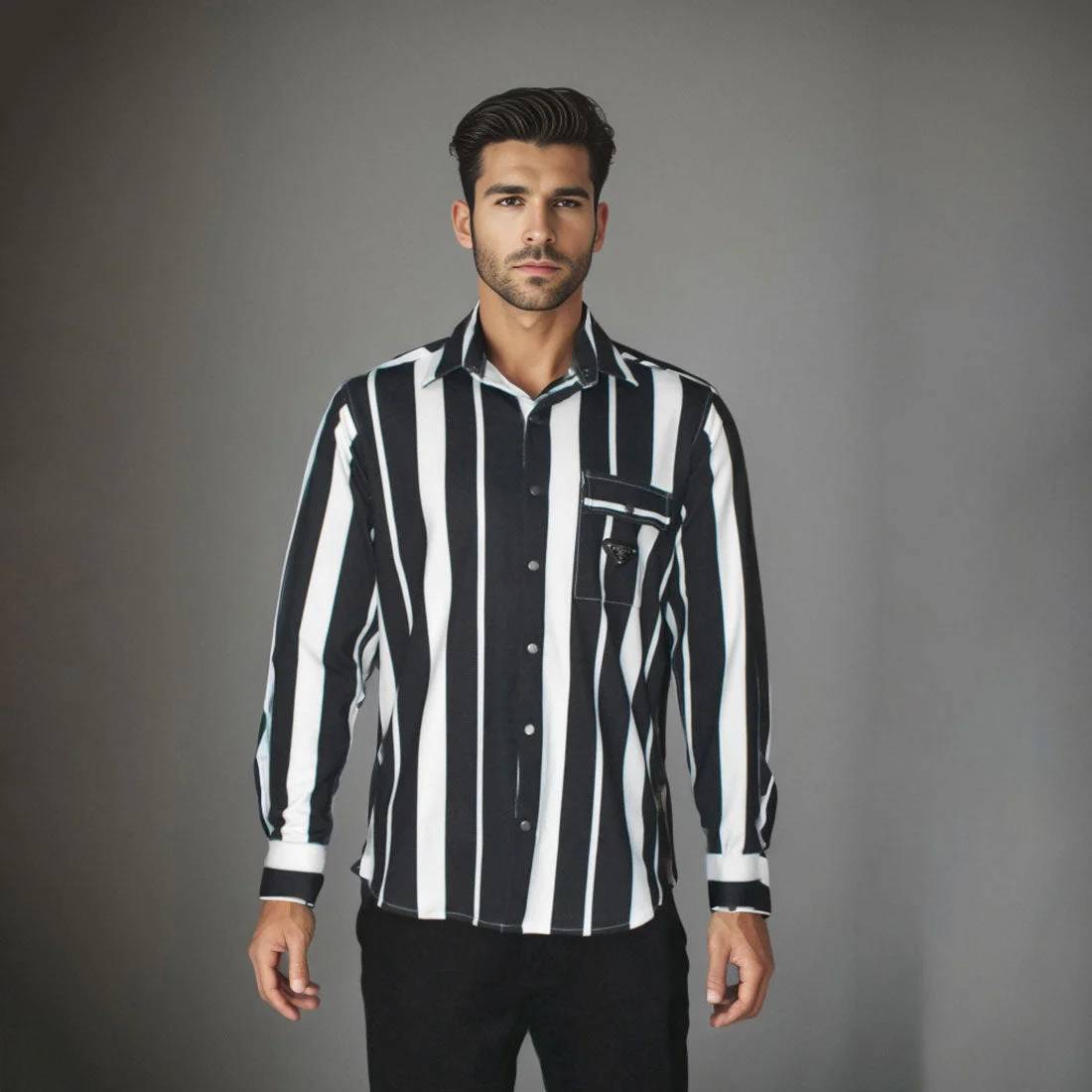 Prada White & Black Premium Quality Shirt-7