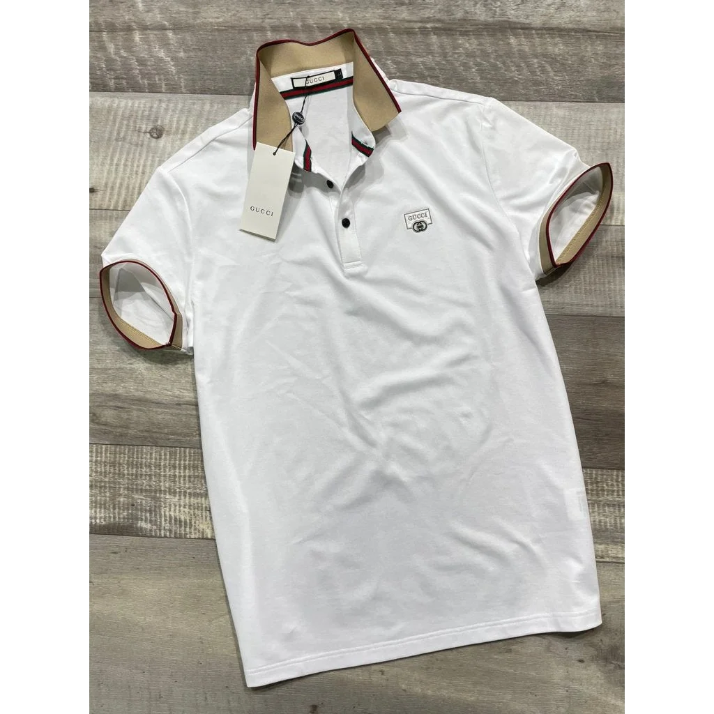 Gucci White Premium Quality Polo Tees-6