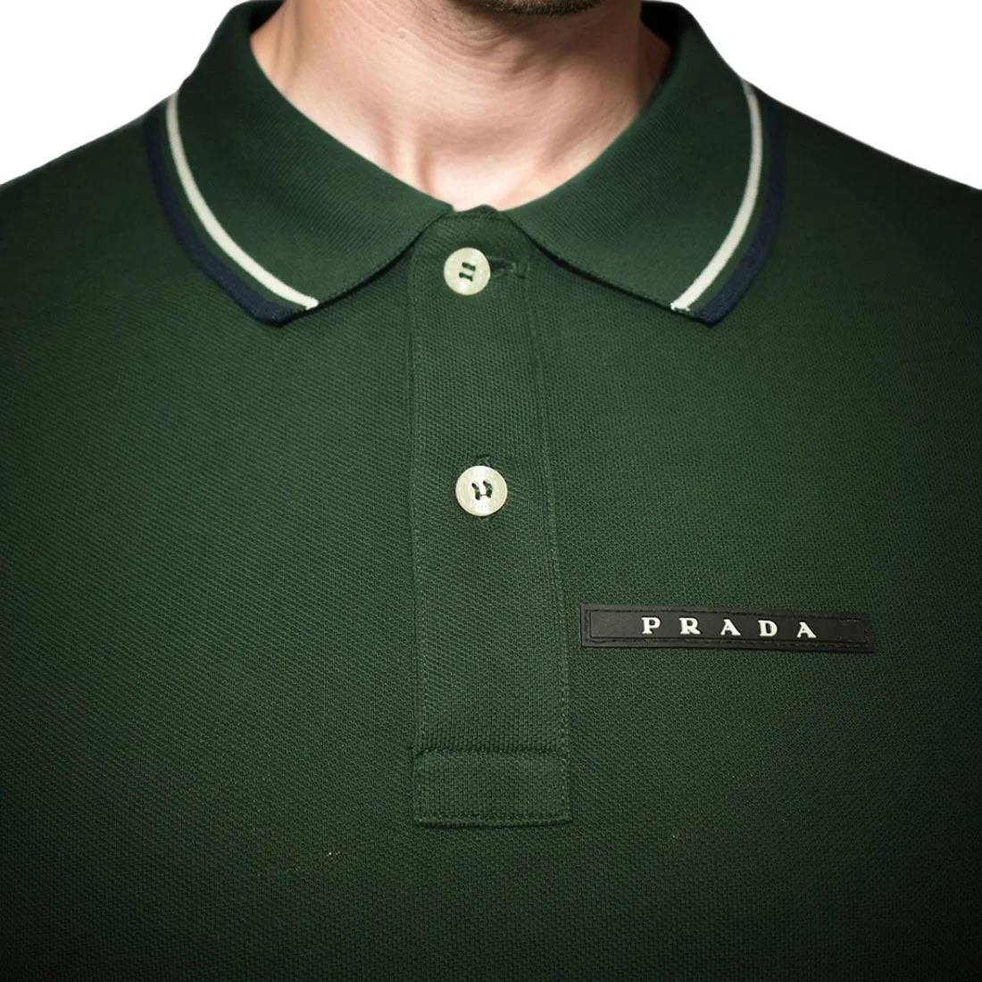 Prada Embossed Logo Green Premium T-shirt-1