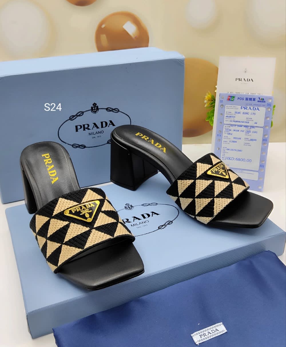 Prada Black Premium Quality Heels Sandals-0