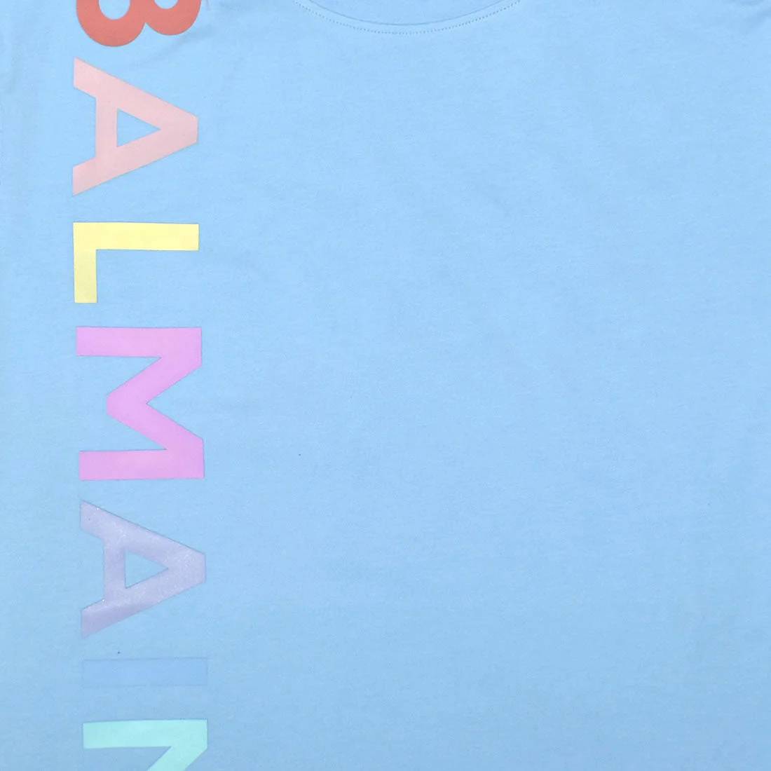 Balmain Sky Blue Premium Quality Women T-shirt-3
