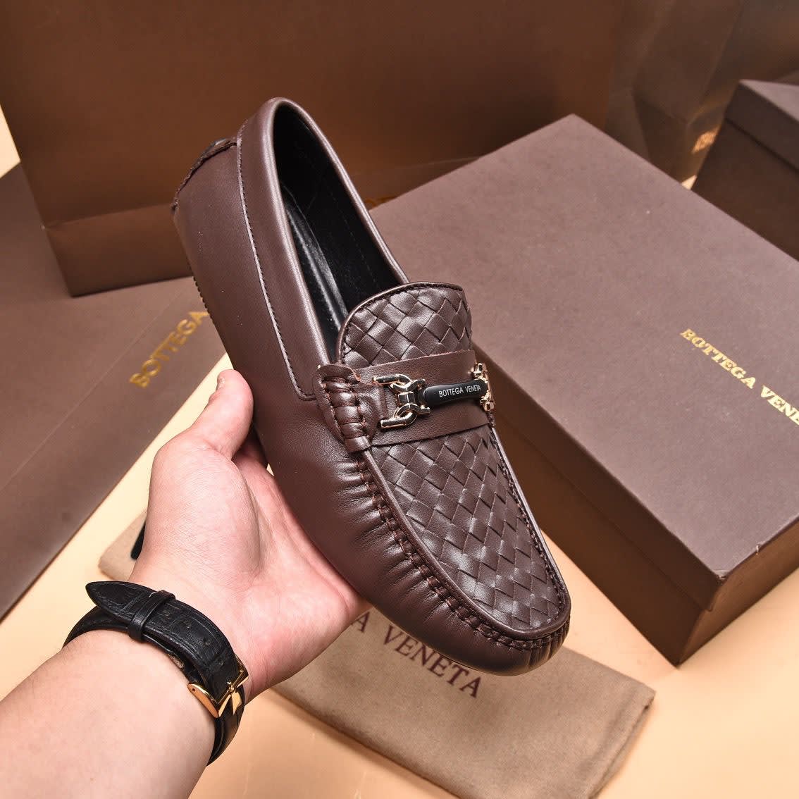 Bottega Veneta Brown Premium Quality Loafers-3