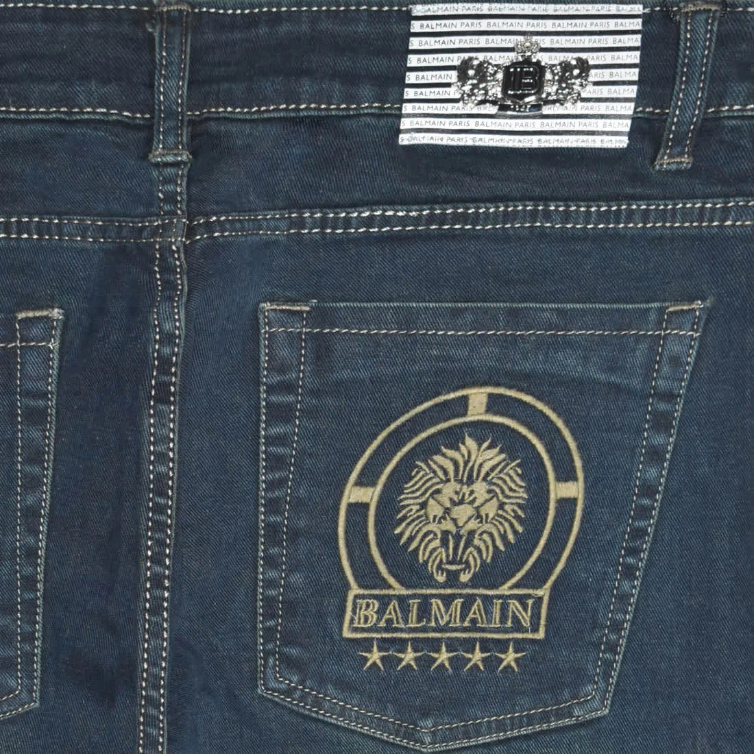 Balmain Blue Premium Ripped Denim Jeans-3