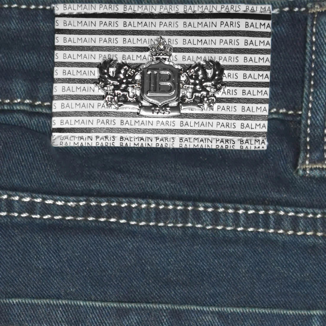 Balmain Blue Premium Ripped Denim Jeans-4