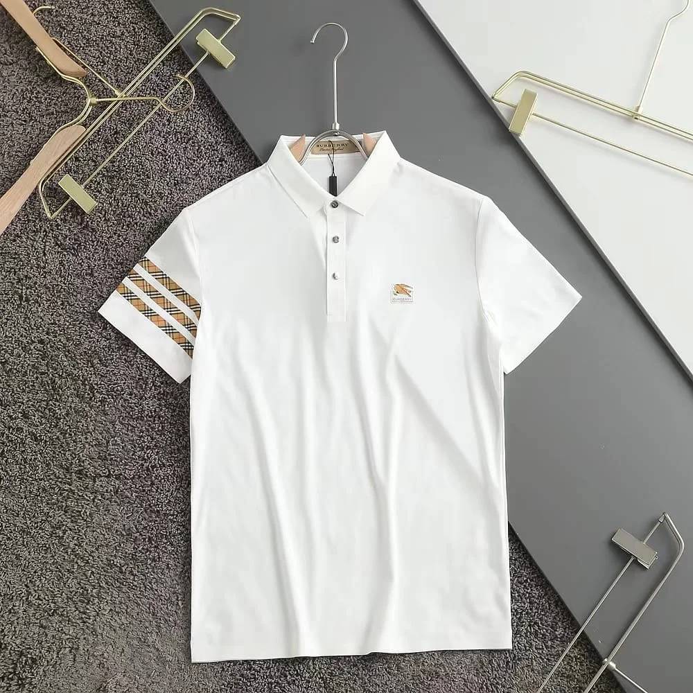 Burberry White Premium Quality Polo Tees-6