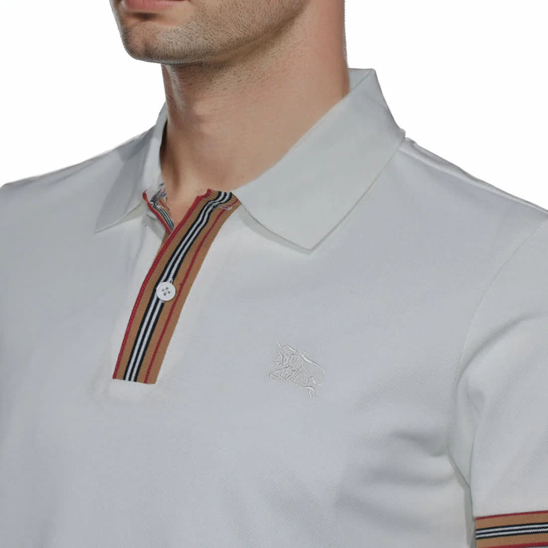 Burberry Embroidery Logo White Premium T-shirt-2